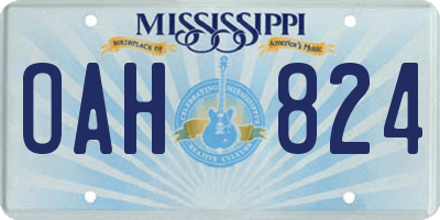 MS license plate OAH824