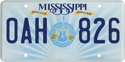MS license plate OAH826