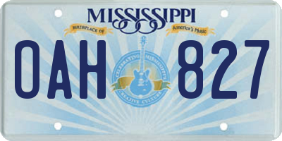 MS license plate OAH827