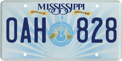 MS license plate OAH828