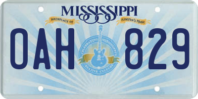 MS license plate OAH829