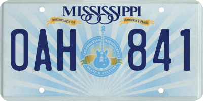 MS license plate OAH841