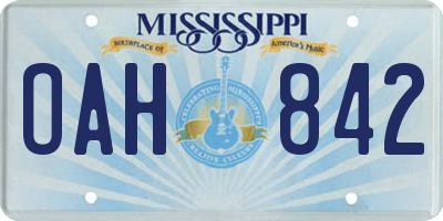 MS license plate OAH842