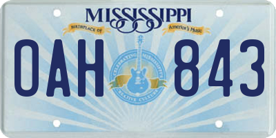MS license plate OAH843