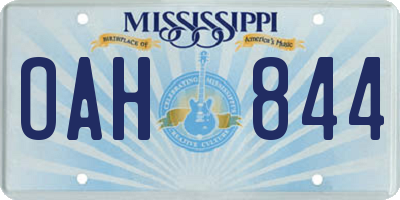 MS license plate OAH844