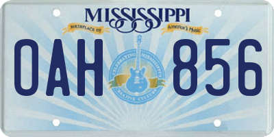 MS license plate OAH856