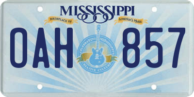 MS license plate OAH857