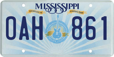 MS license plate OAH861