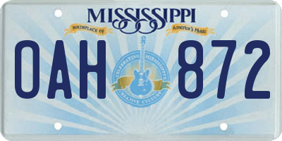 MS license plate OAH872