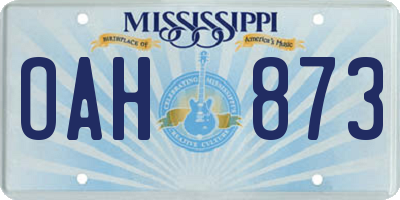 MS license plate OAH873