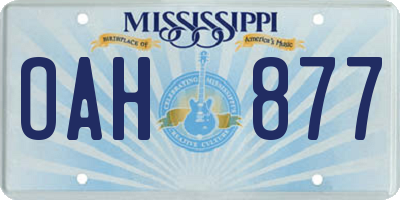 MS license plate OAH877