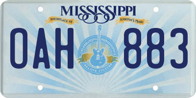 MS license plate OAH883