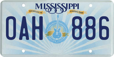 MS license plate OAH886