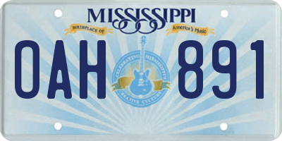 MS license plate OAH891