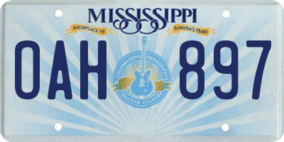 MS license plate OAH897