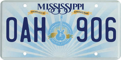 MS license plate OAH906