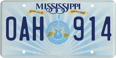MS license plate OAH914