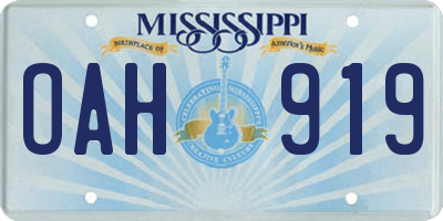 MS license plate OAH919