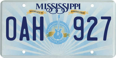 MS license plate OAH927