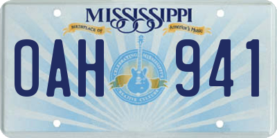 MS license plate OAH941
