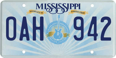 MS license plate OAH942