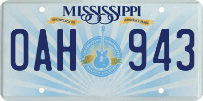 MS license plate OAH943
