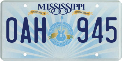 MS license plate OAH945
