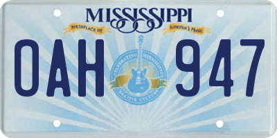 MS license plate OAH947