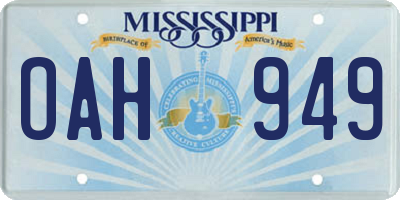 MS license plate OAH949