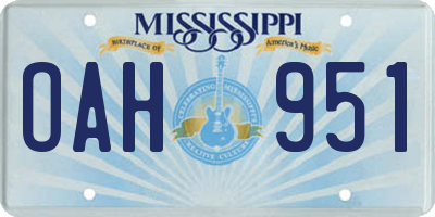 MS license plate OAH951