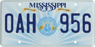 MS license plate OAH956