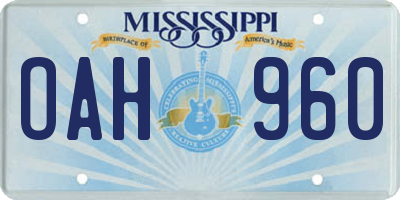 MS license plate OAH960