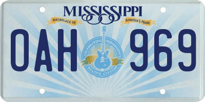 MS license plate OAH969