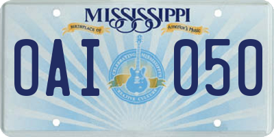 MS license plate OAI050