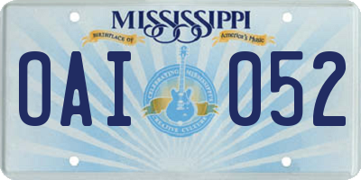 MS license plate OAI052