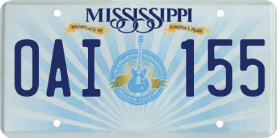 MS license plate OAI155