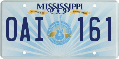 MS license plate OAI161