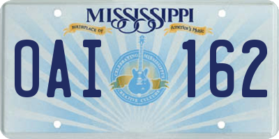 MS license plate OAI162