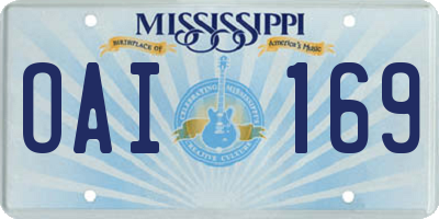 MS license plate OAI169
