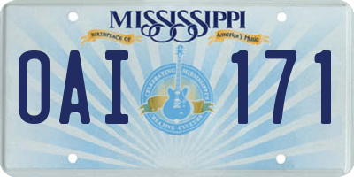 MS license plate OAI171