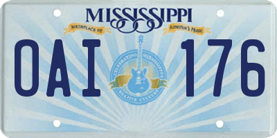 MS license plate OAI176
