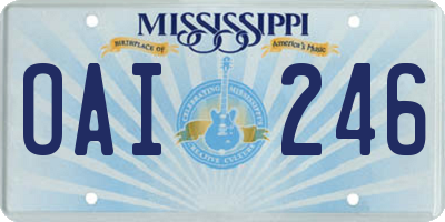 MS license plate OAI246