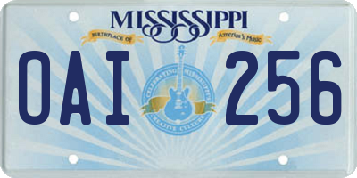 MS license plate OAI256