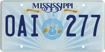 MS license plate OAI277