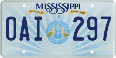 MS license plate OAI297