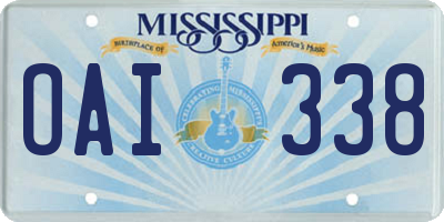 MS license plate OAI338