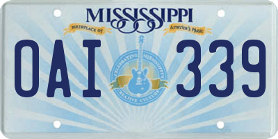 MS license plate OAI339