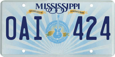MS license plate OAI424