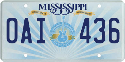 MS license plate OAI436