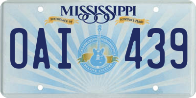 MS license plate OAI439